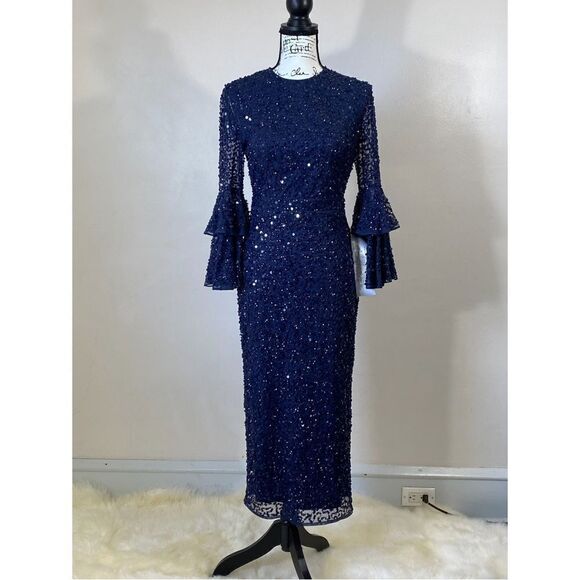 Mac Duggal Beaded Tiered Cuffs Dress size 4 - Picture 4 of 12